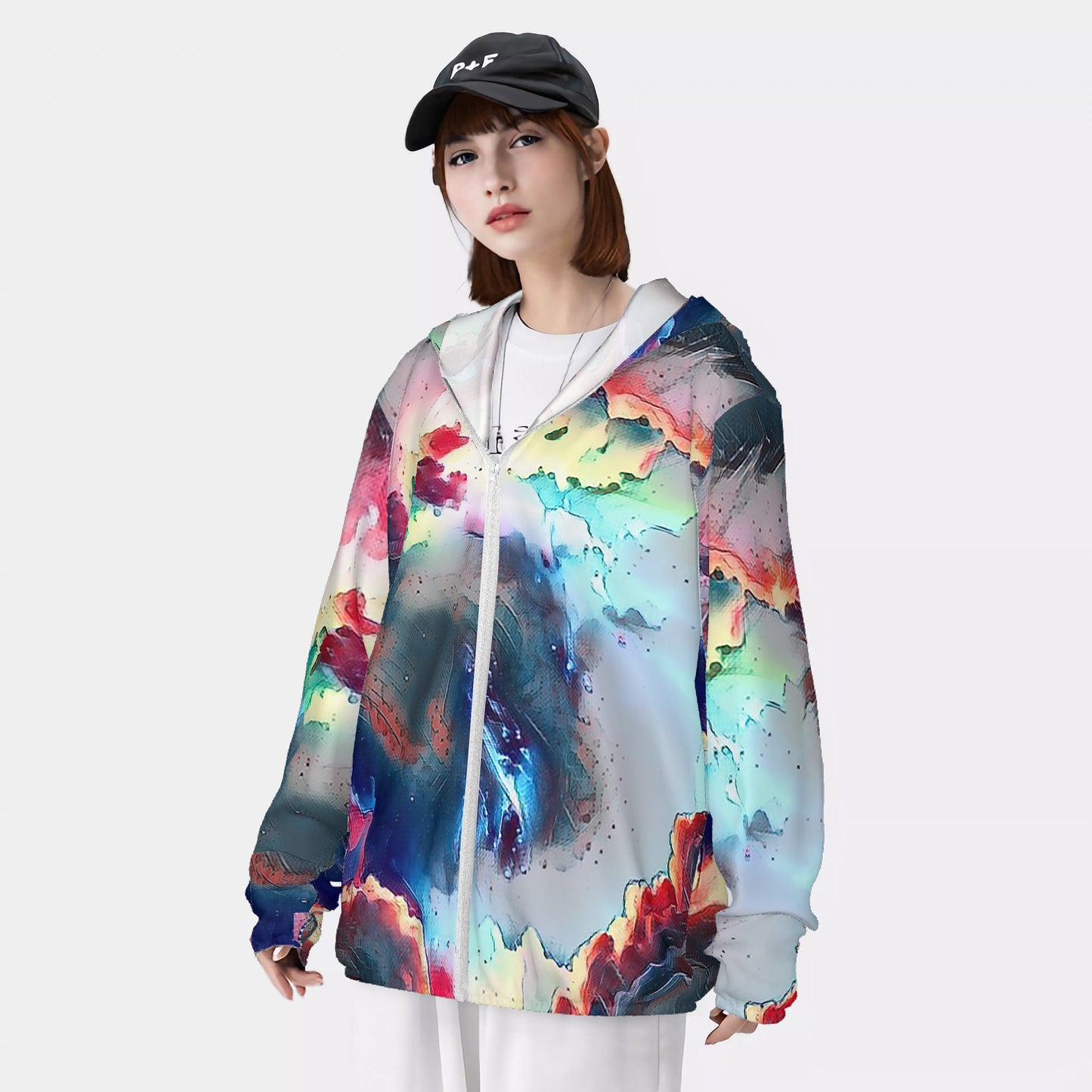 Galactic Ghost Lightweight Zipper Hoodie