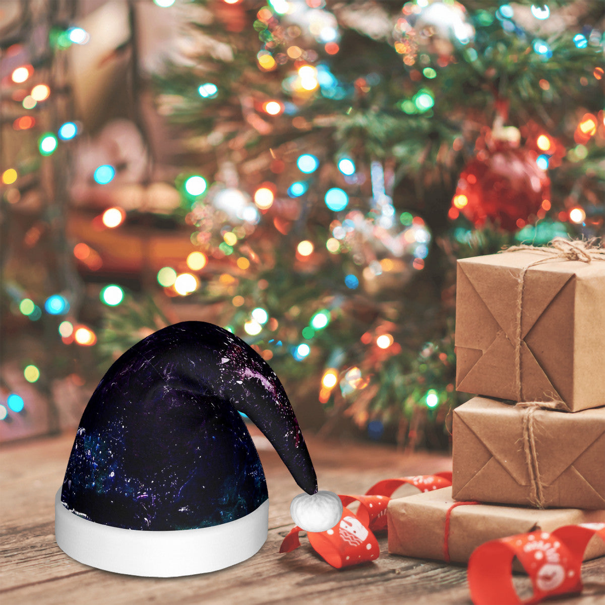 Galactic Darkness Adult Glowing Plush Christmas Hat