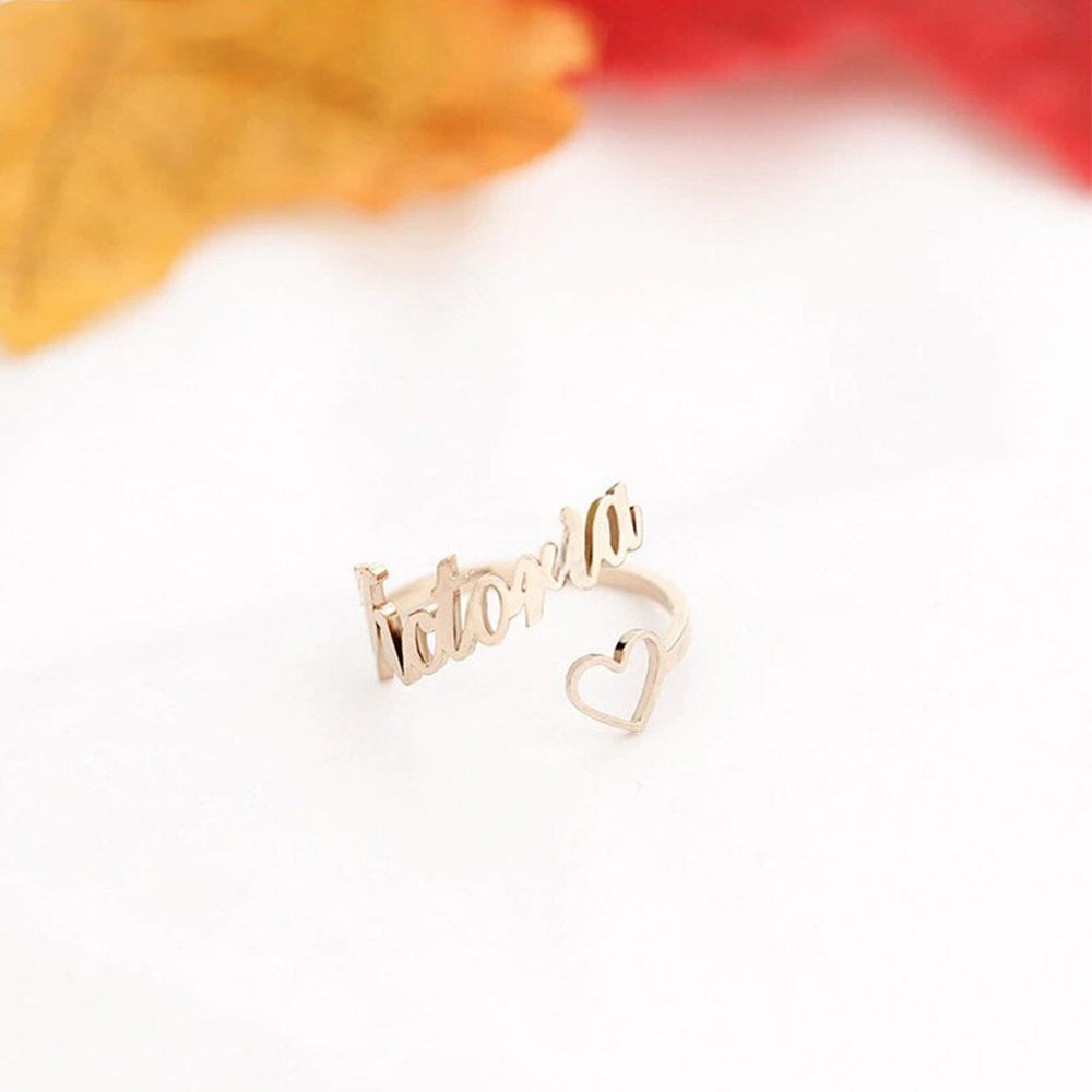 Heart Name Ring- Stainless