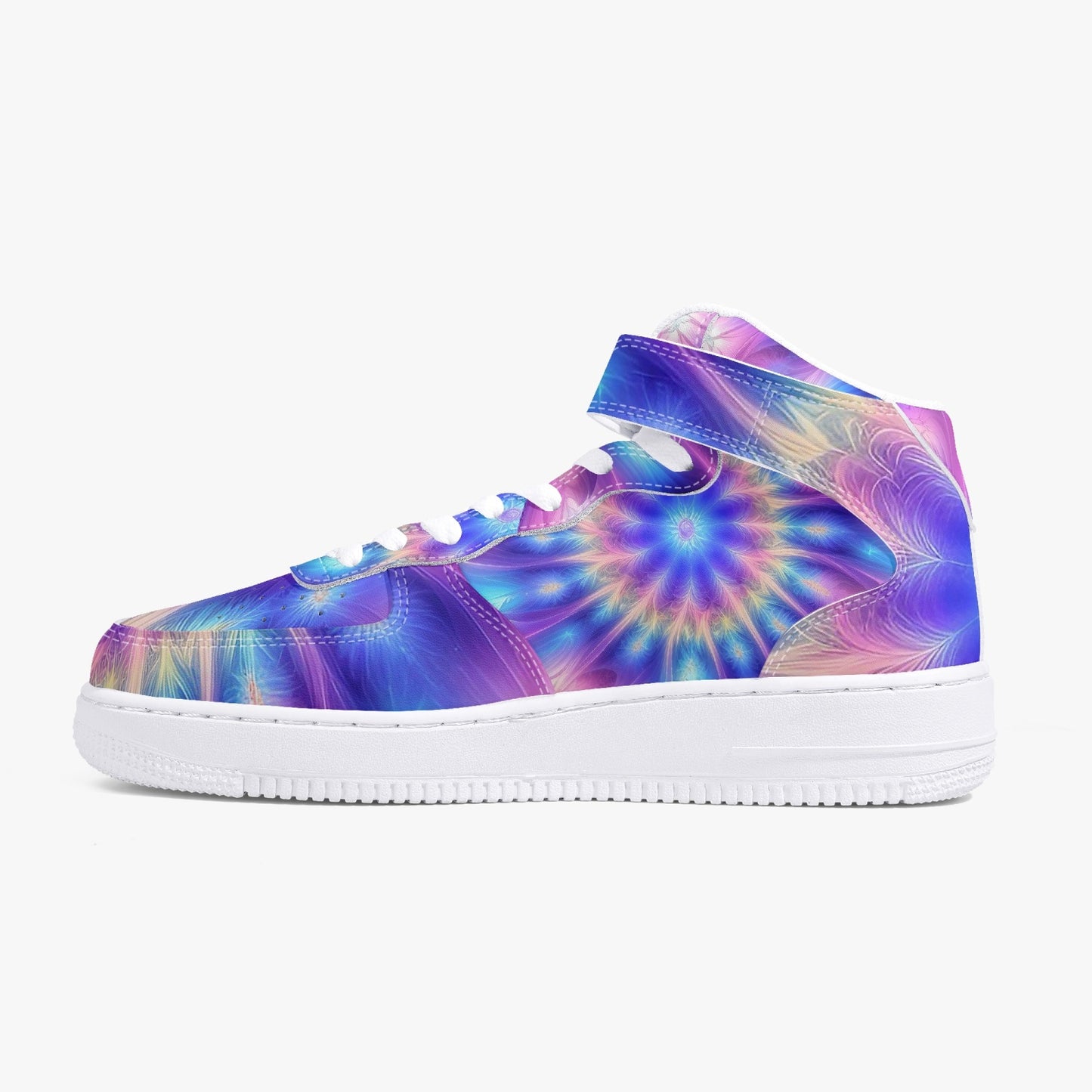 Ascension Tie-Dye AF1 High-Top Leather Sports Sneakers