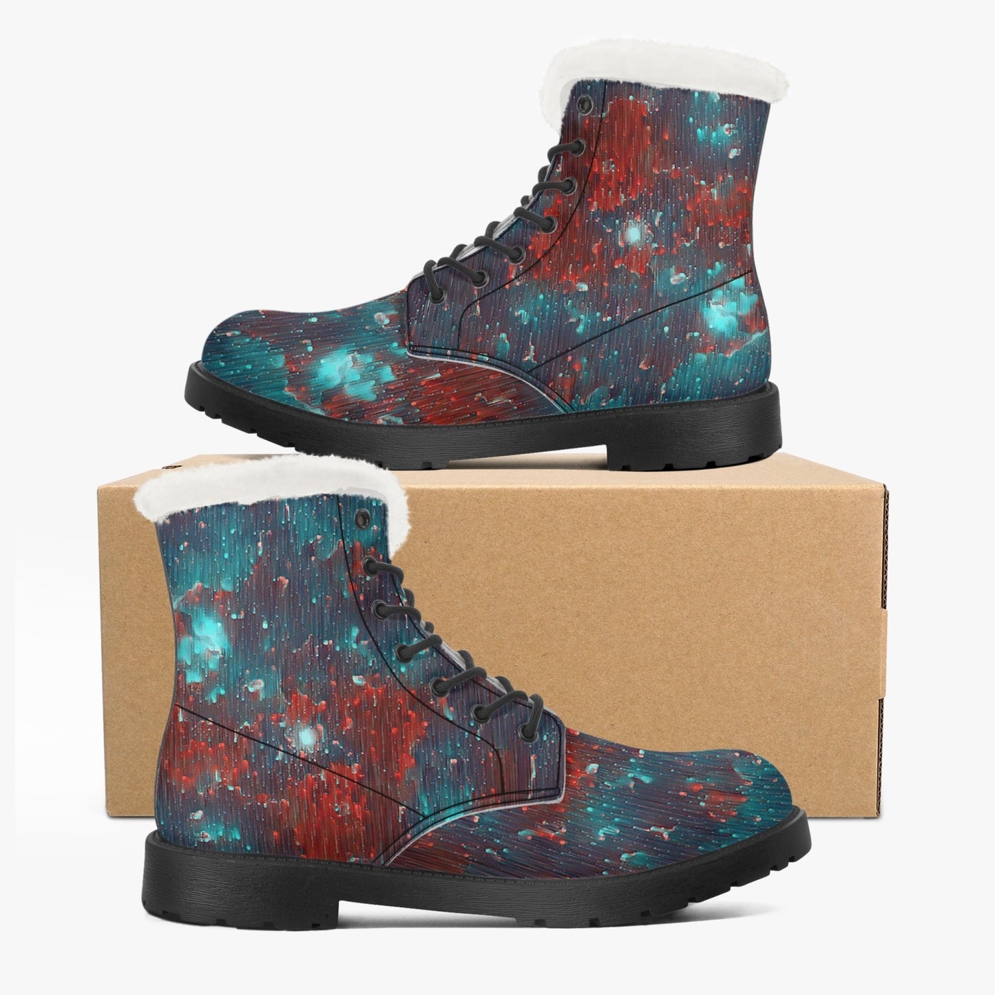 Meteor Shower Faux Fur Leather Boots