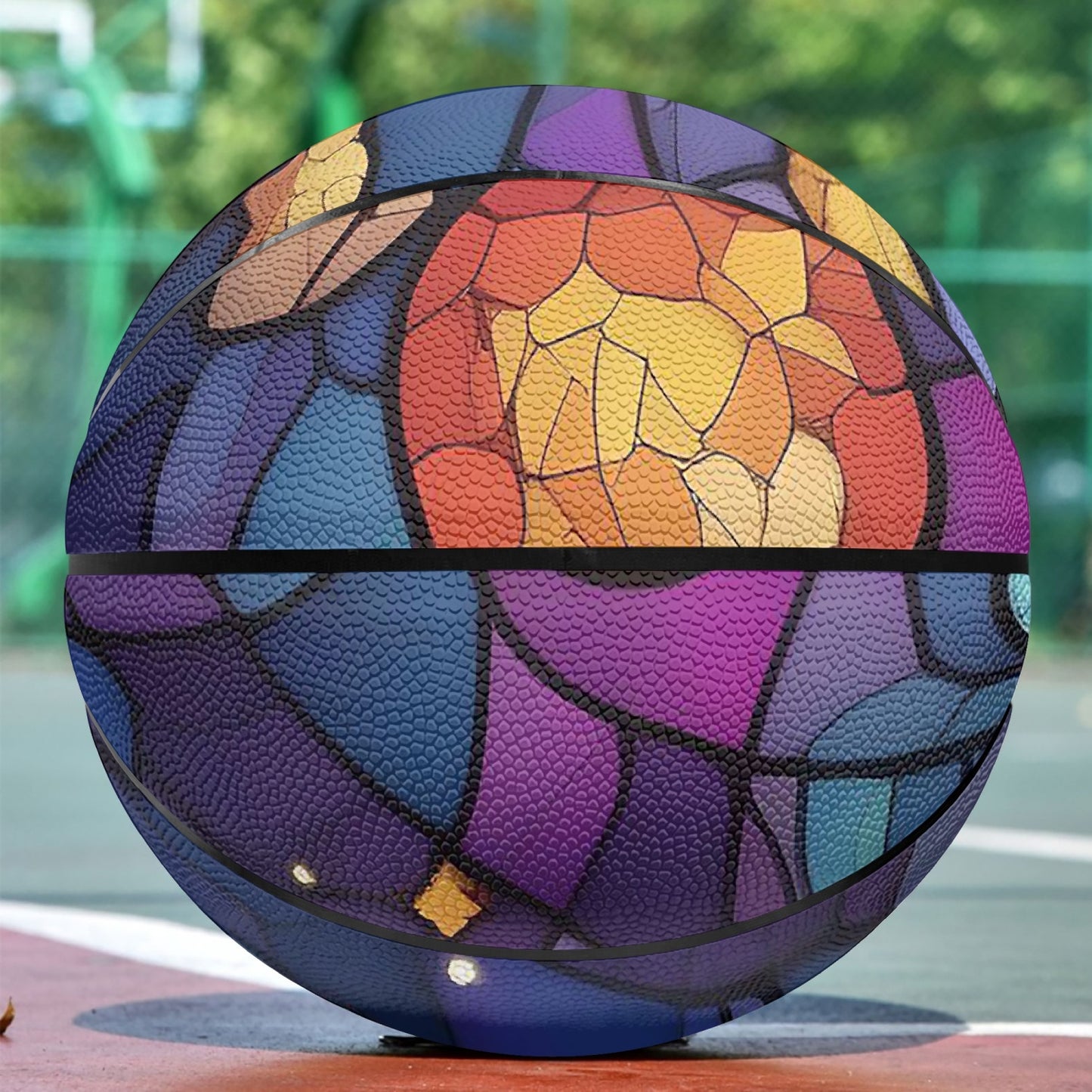 Stained Solar System Basketball - Eight Panel Printed