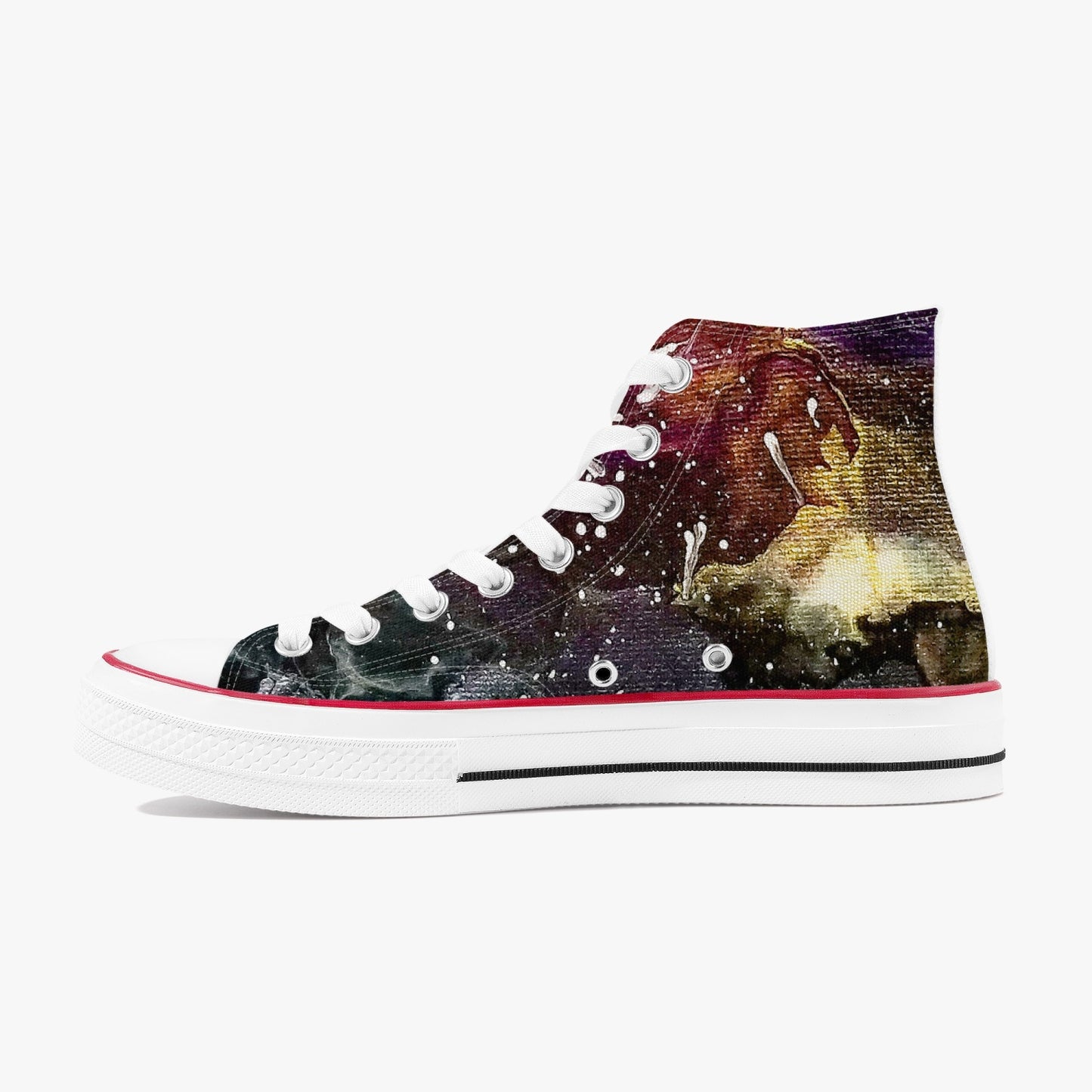 Galactic Clouds High-Top Canvas Shoes - White