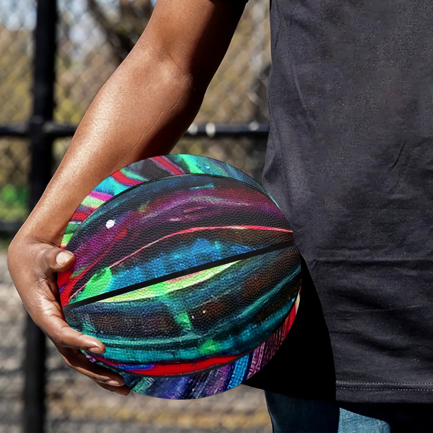 Rainbow Drip Basketball - Eight Panel Printed