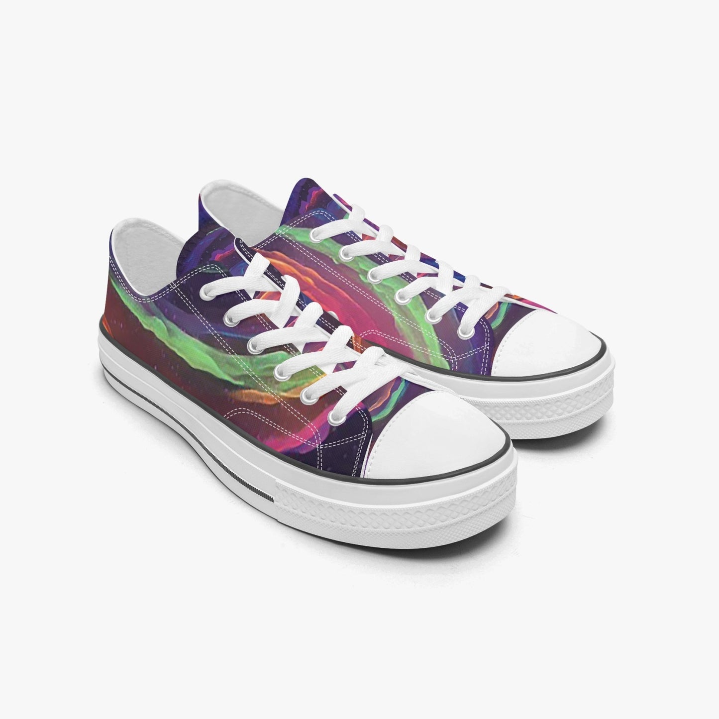 Galactic Whirlpool Low Canvas Shoes-White sole