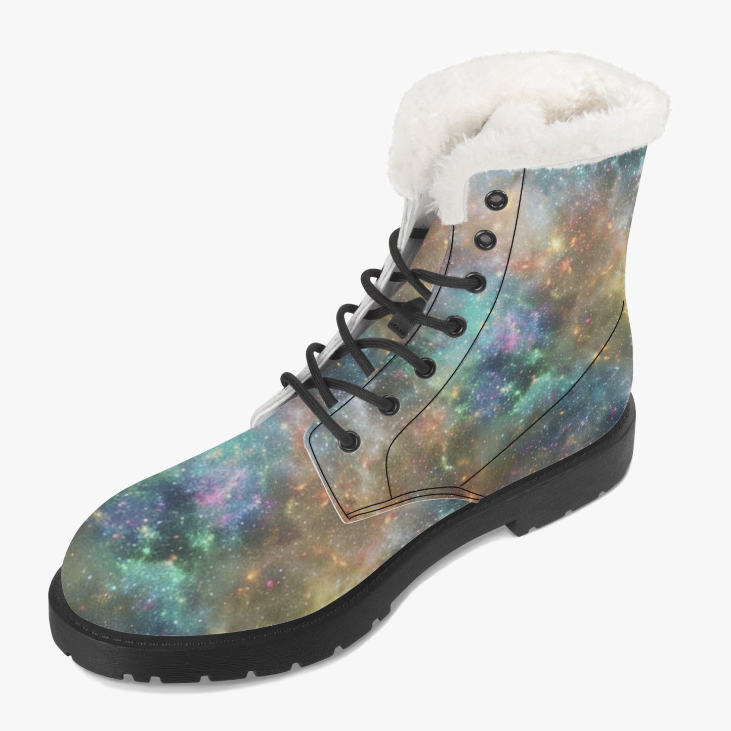 Universe Faux Fur Leather Boots