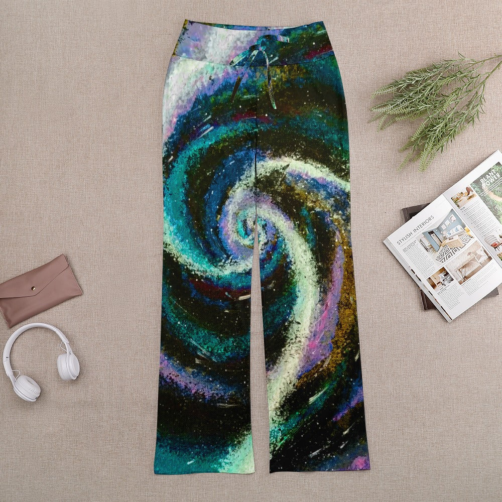 Galactic Sea Straight Lace-Up Yoga Pants