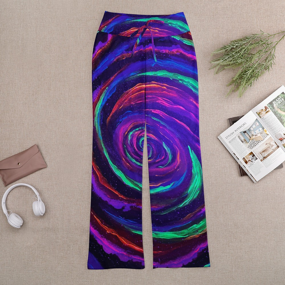 Galactic Rabbit Hole Straight Lace-Up Yoga Pants