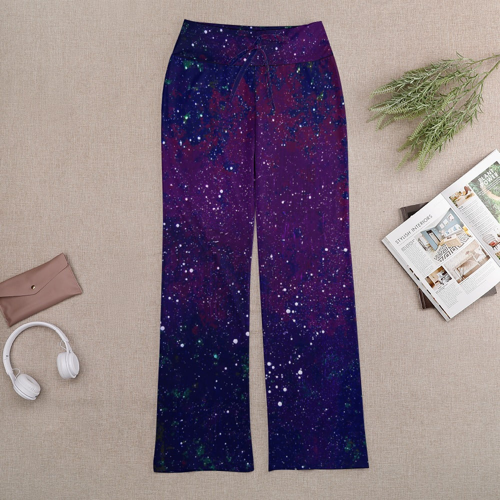 Galactic Atmosphere Straight Lace-Up Yoga Pants