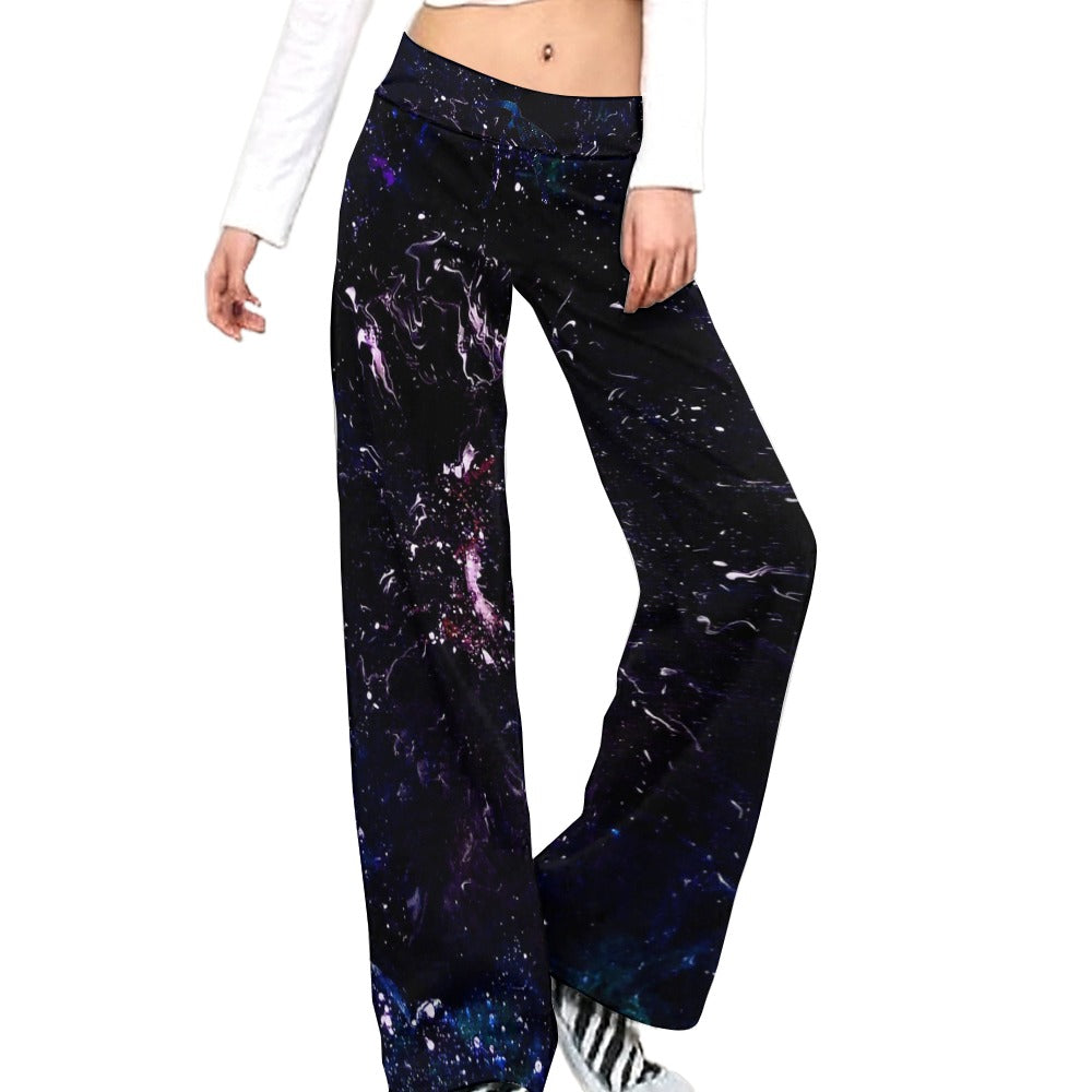 Galactic Darkness Straight Lace-Up Yoga Pants