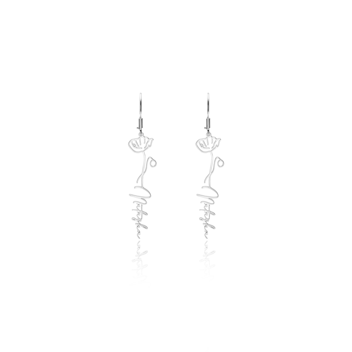 Floral Earrings Hoop- 925 Silver