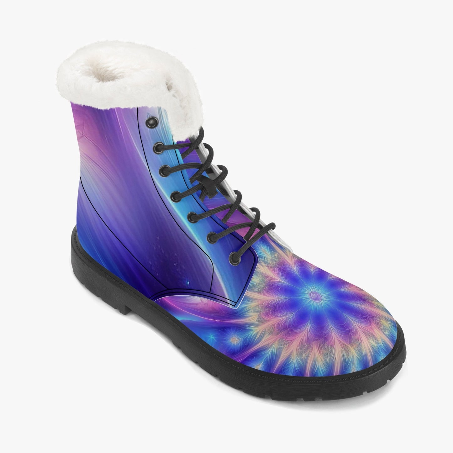 Ascension Tie-Dye Faux Fur Leather Boots