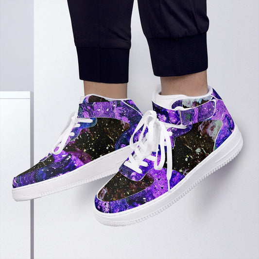 Heaven Meets Galactic Storm AF1 High-Top Leather Sports Sneakers