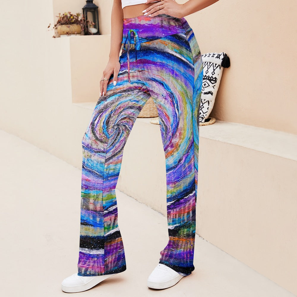 Galactic Whirlpool Straight Lace-Up Yoga Pants