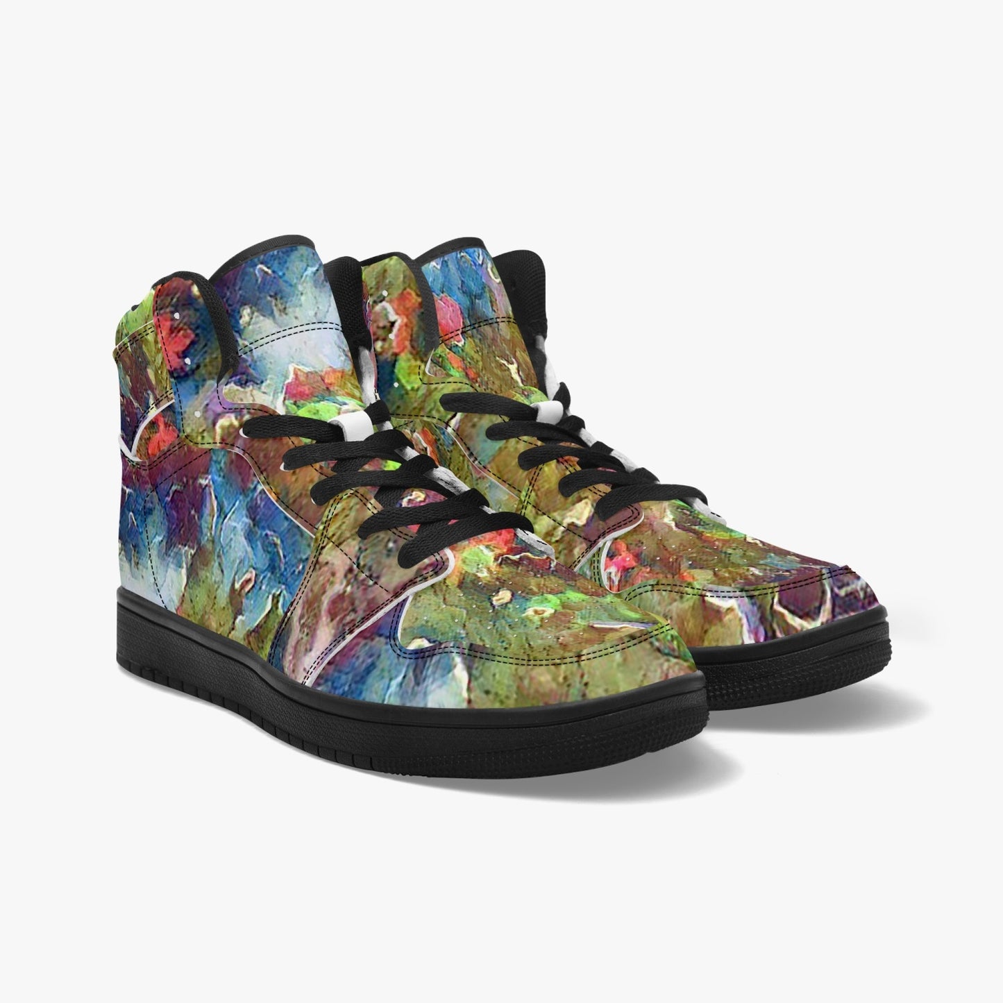 Space Storm Black-sole AJ High Top Sneakers