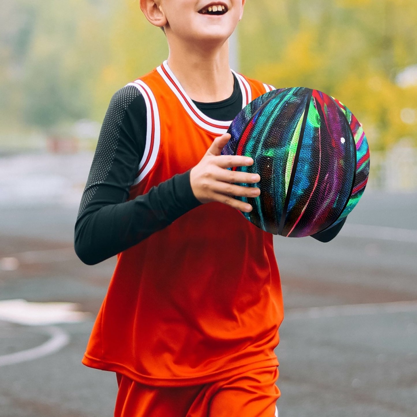 Rainbow Drip Basketball - Eight Panel Printed