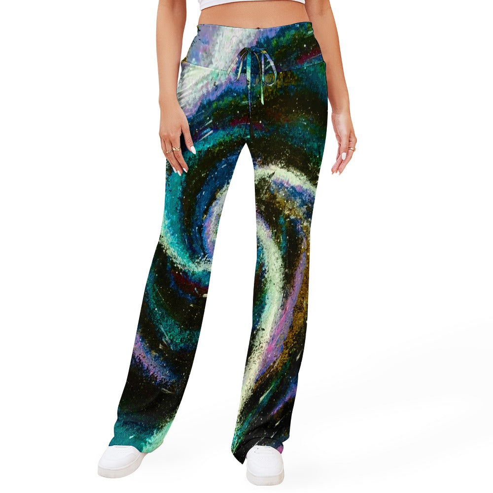 Galactic Sea Straight Lace-Up Yoga Pants