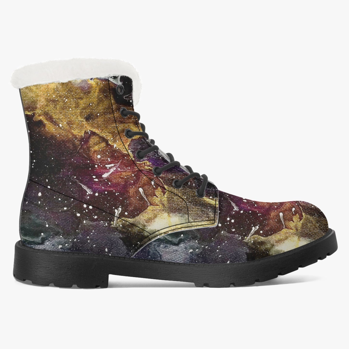 Galactic Clouds Faux Fur Leather Boots