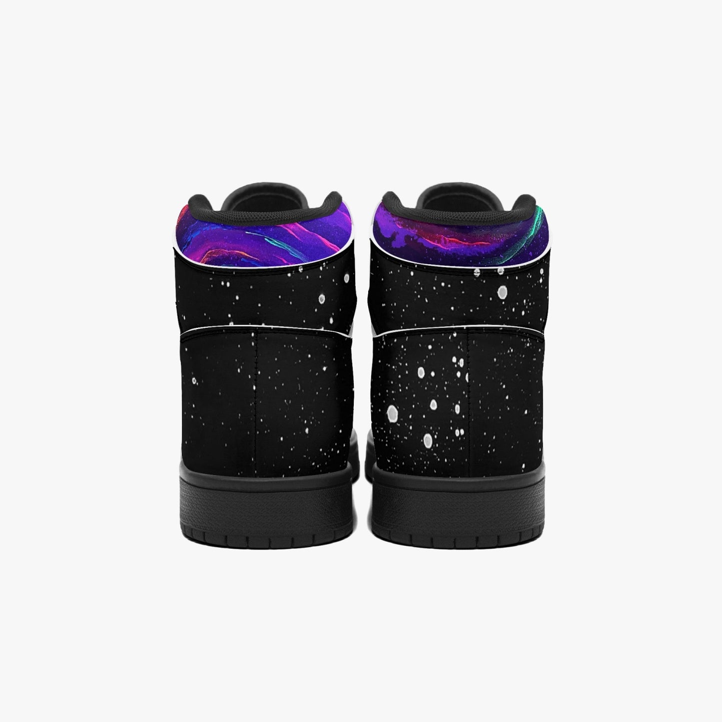 Galactic Whirlpool Black-sole AJ High Top Sneakers