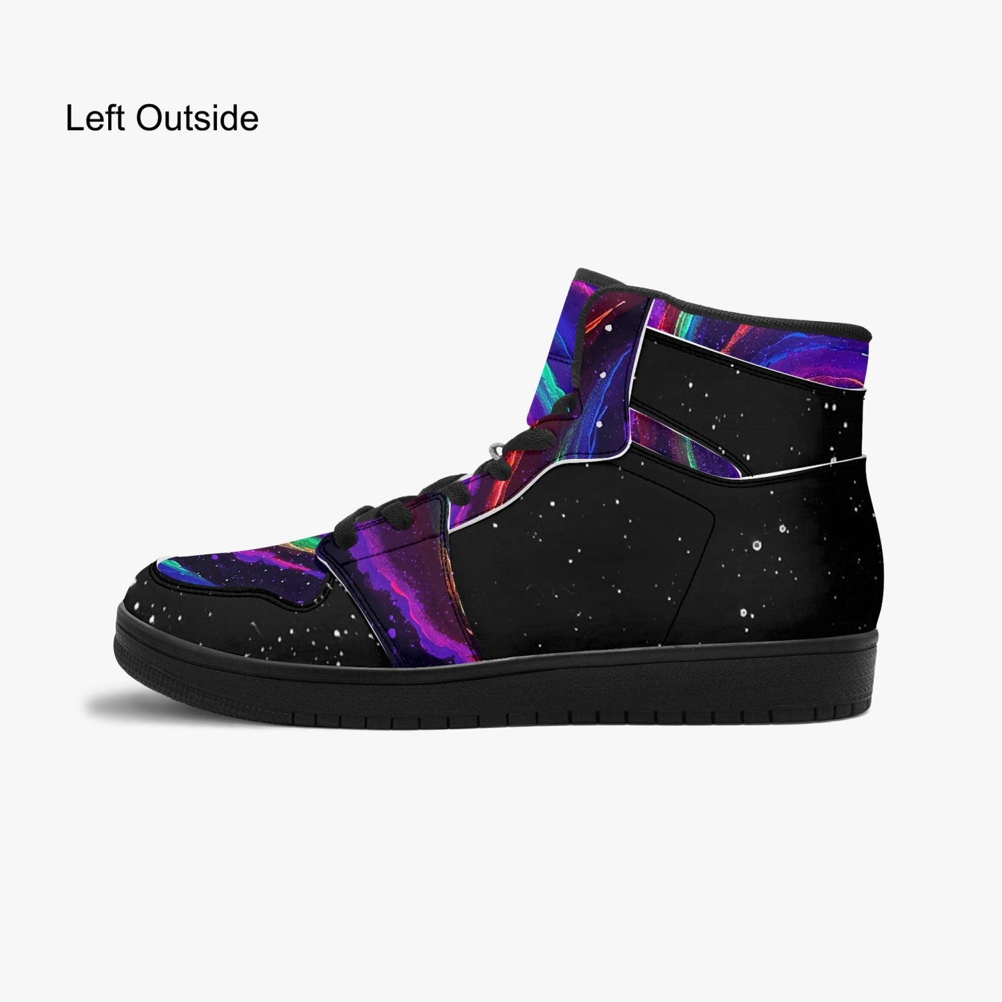 Galactic Whirlpool Black-sole AJ High Top Sneakers