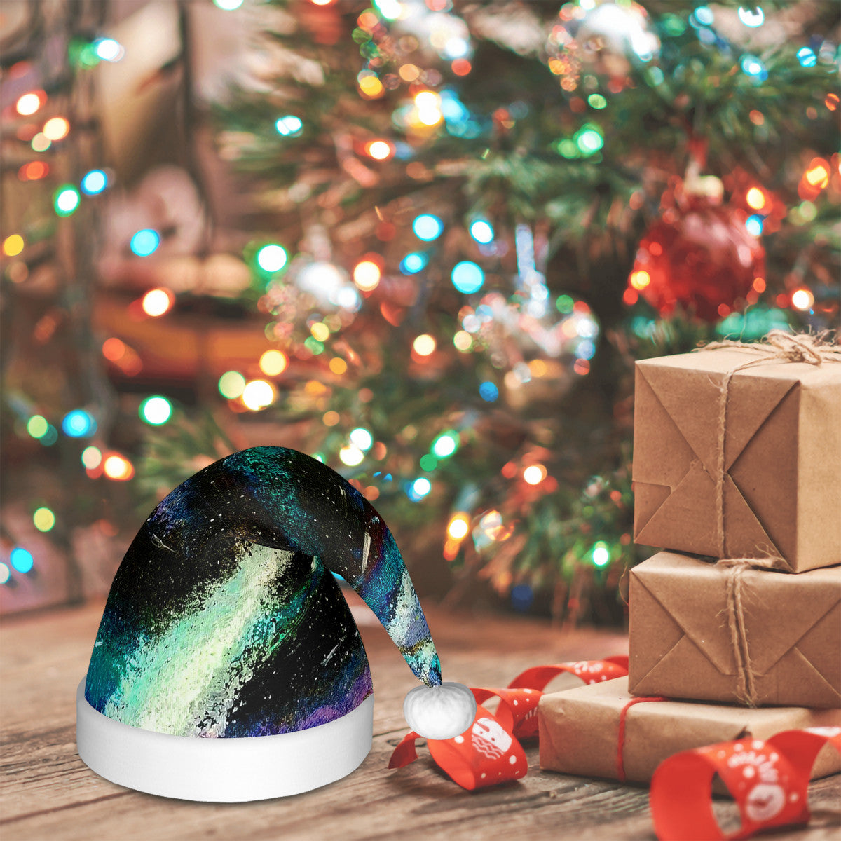 Galactic Sea Adult Glowing Plush Christmas Hat