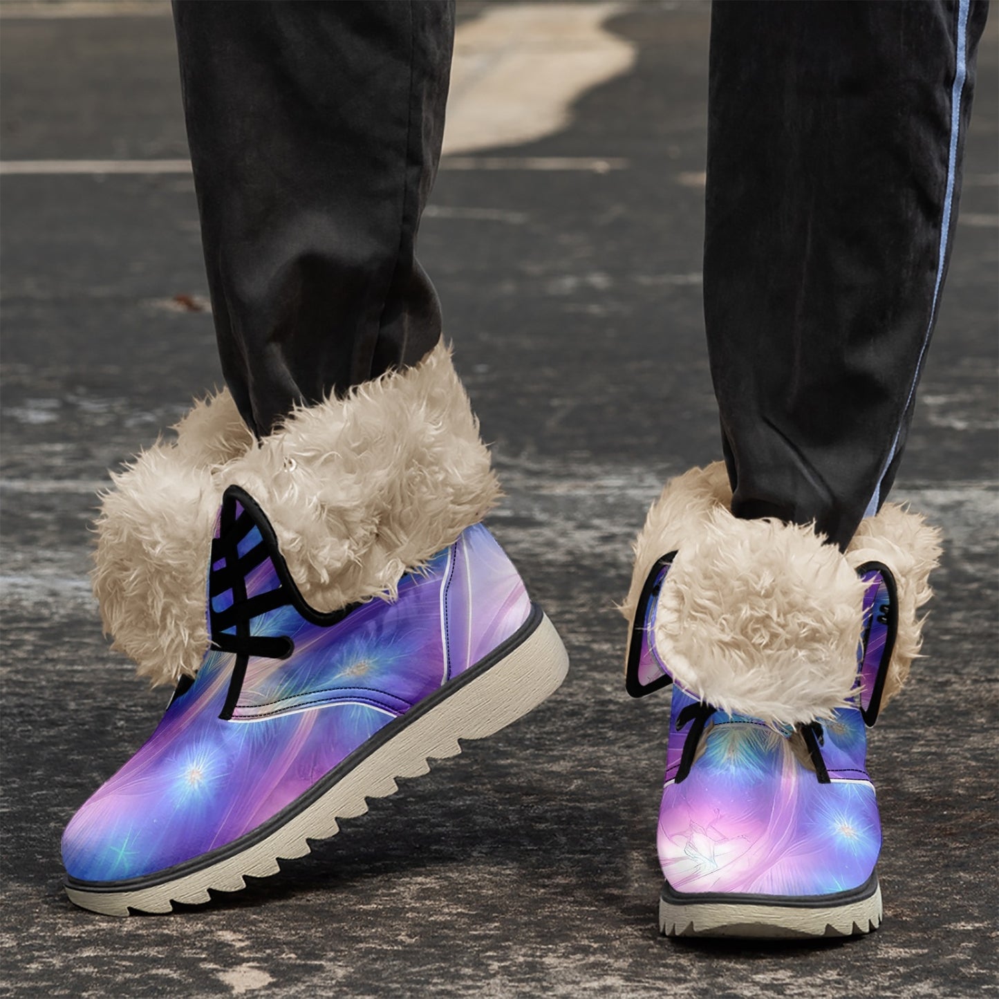 Ascension Tie-Dye Cotton-pad Fur Lining Boots