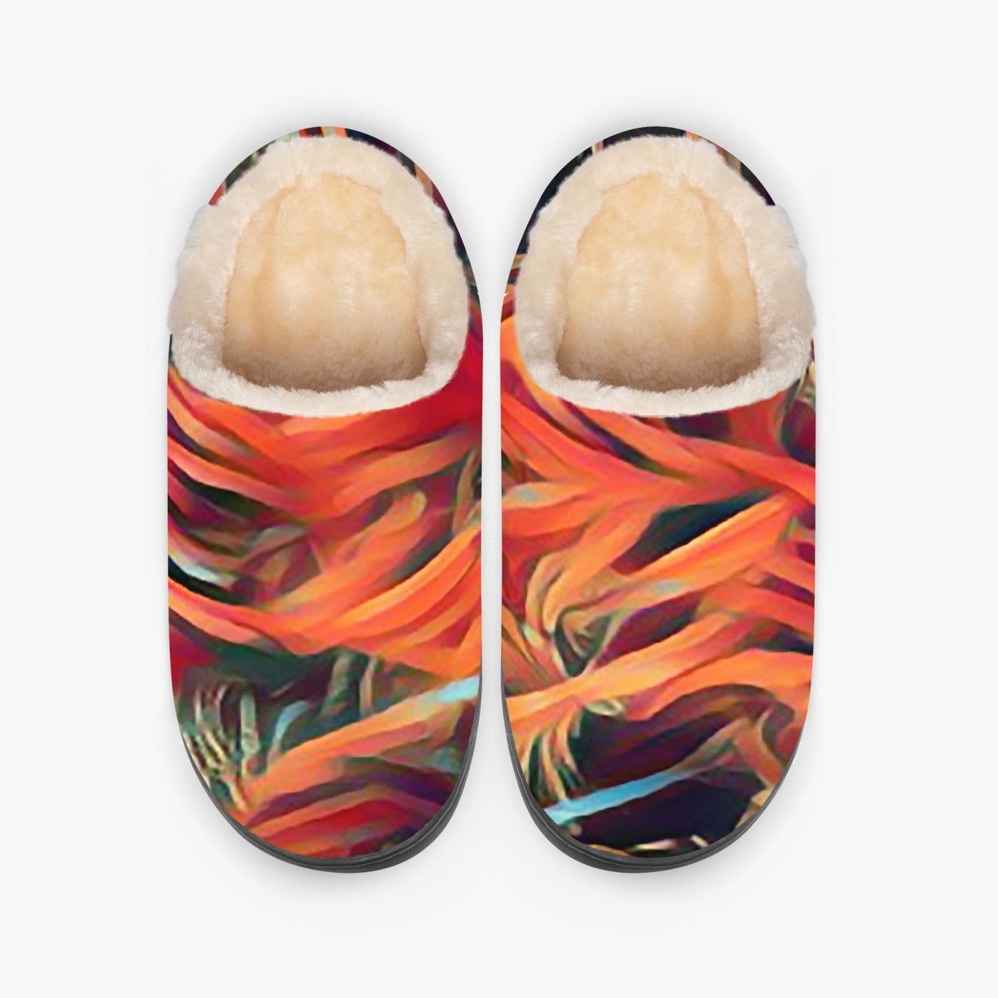 Fiery Whispers Fluffy Bedroom Slippers