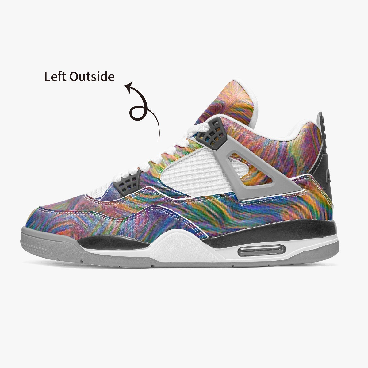 Neon Whispers AJ4 Basketball Sneakers -Grey Sole