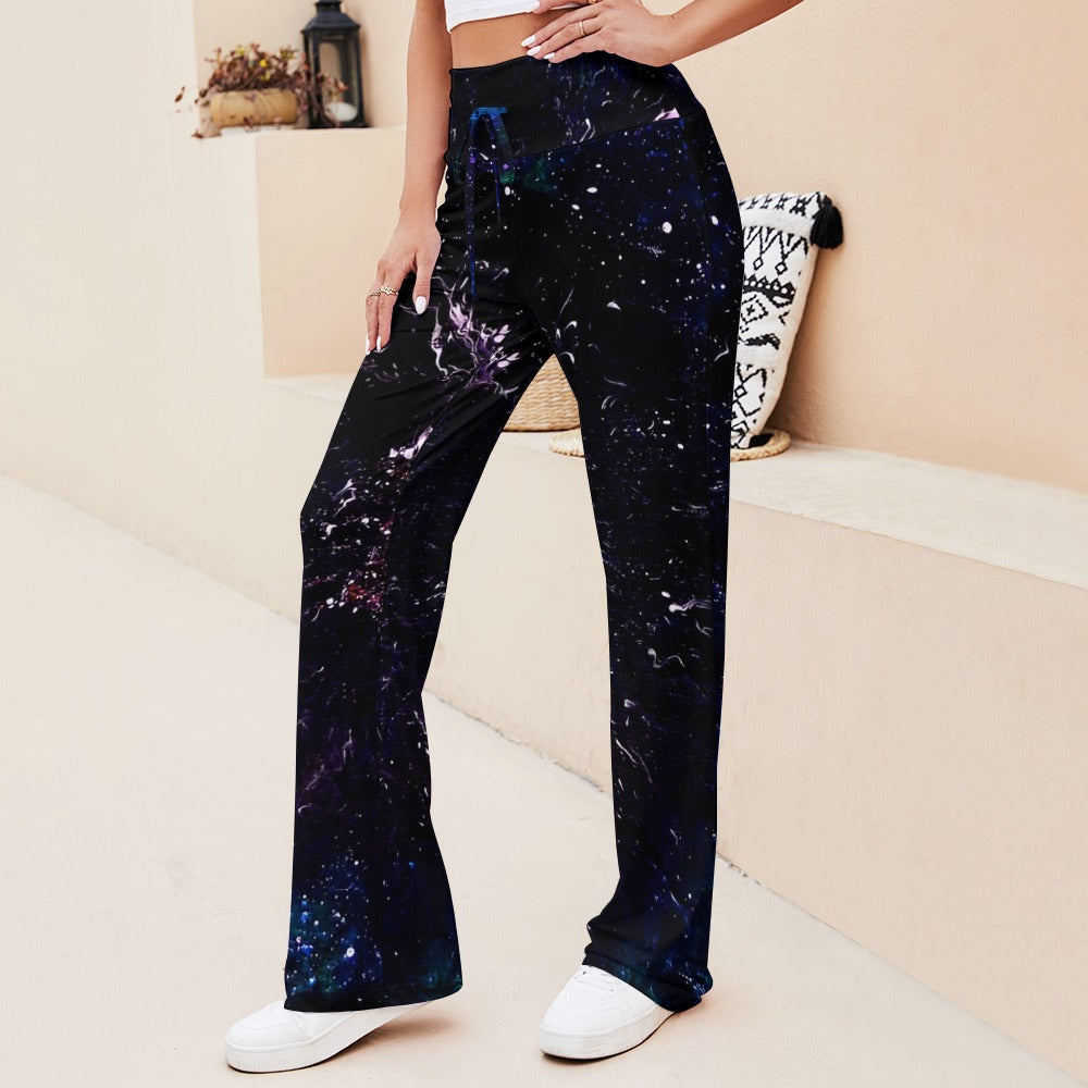 Galactic Darkness Straight Lace-Up Yoga Pants