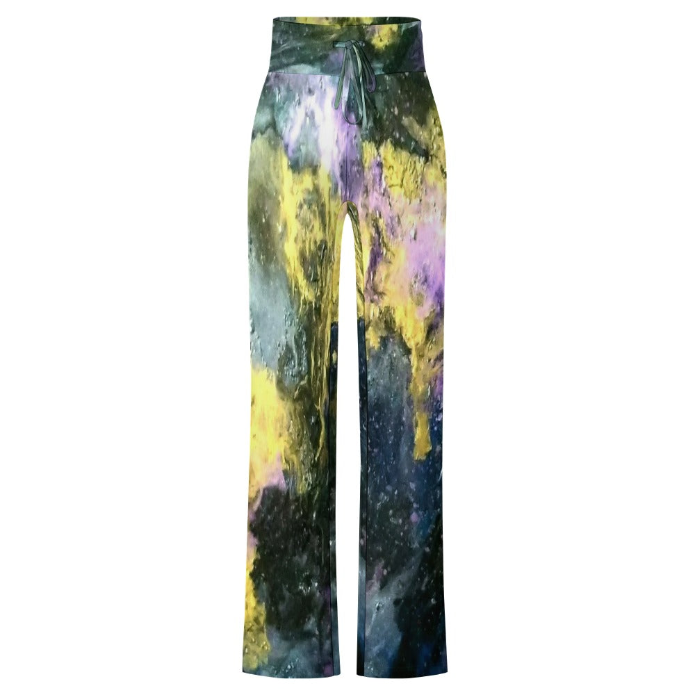 Golden Galaxy Straight Lace-Up Yoga Pants