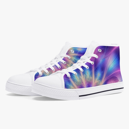 Ascension Tie-Dye  Classic High-Top Canvas Shoes - White/Black
