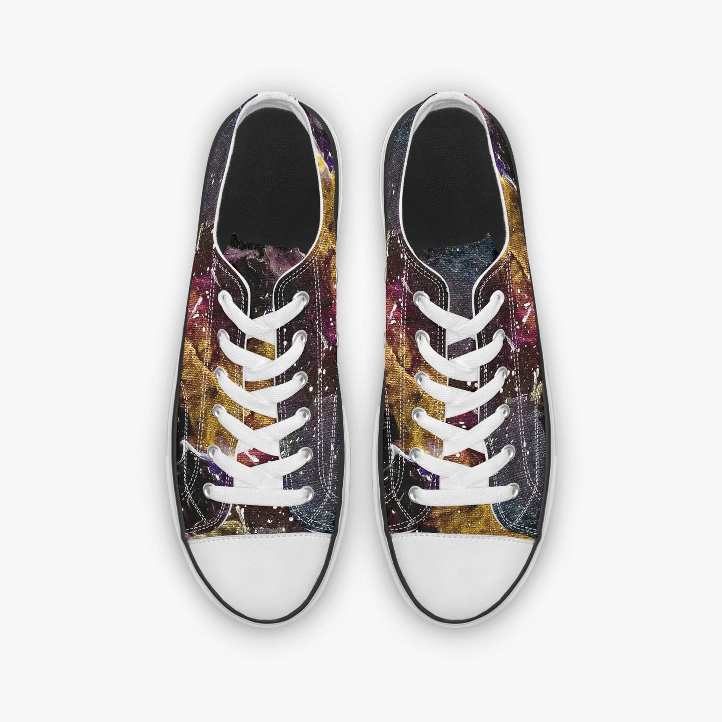 Galactic Clouds Low-Top Canvas Shoes-White sole