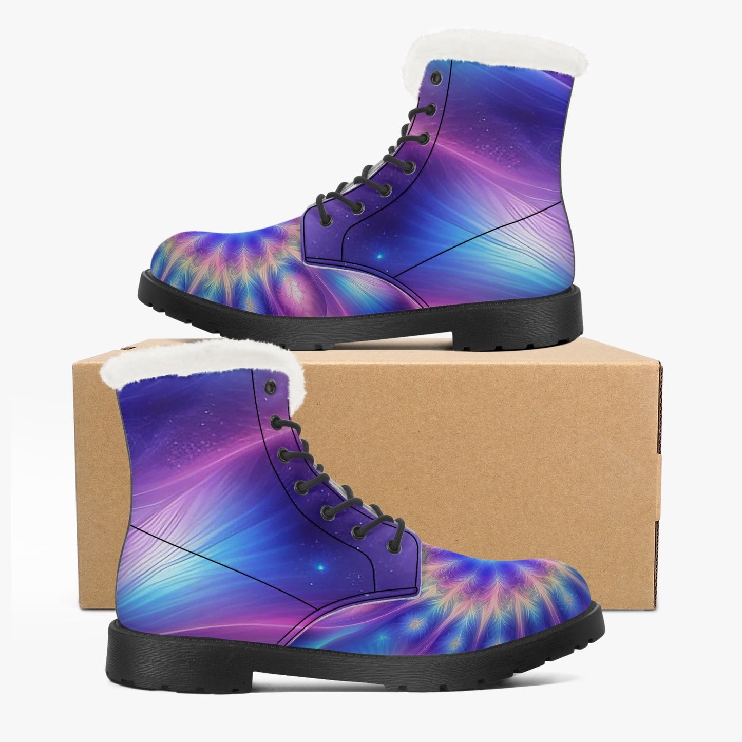 Ascension Tie-Dye Faux Fur Leather Boots