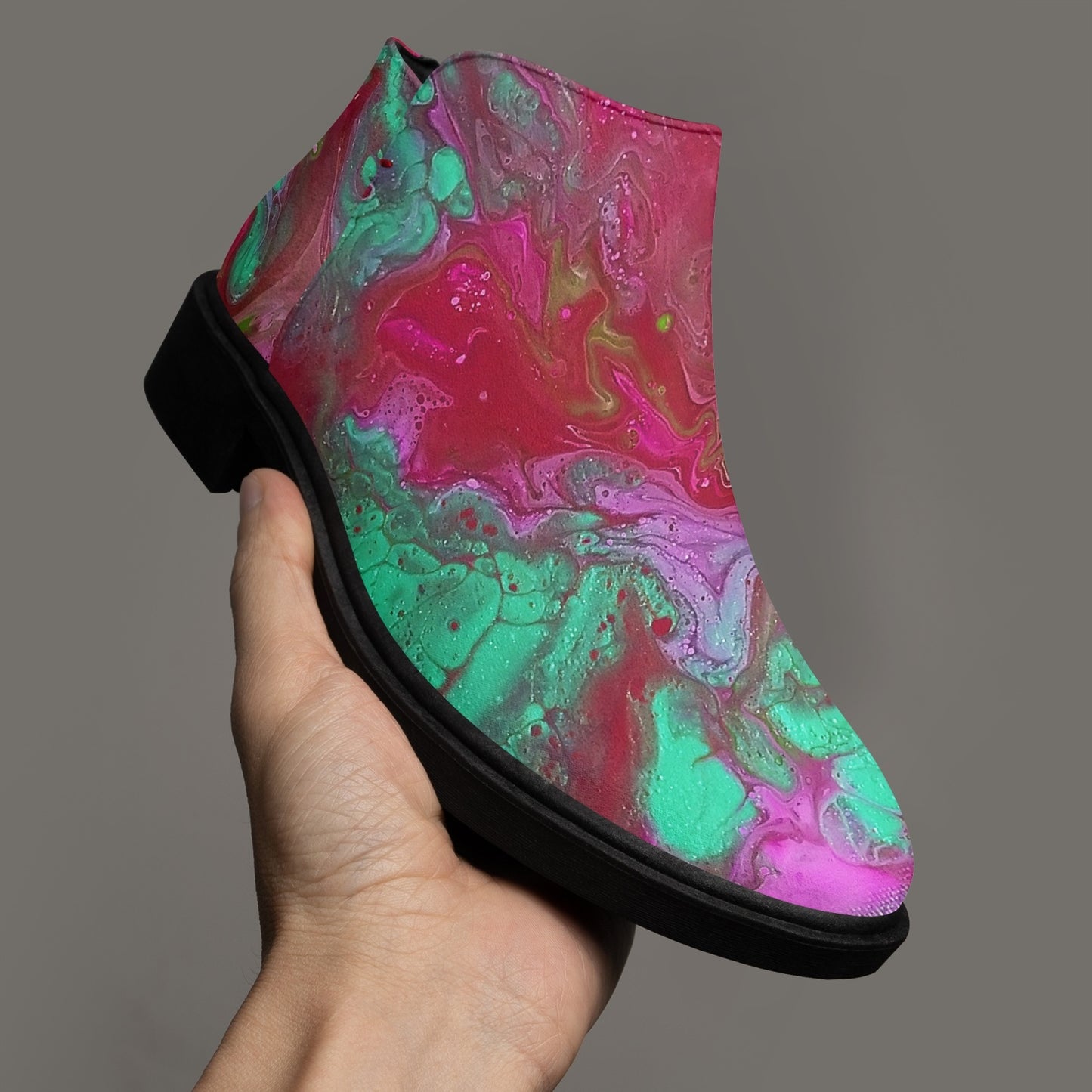 Liquid Galaxy Fashion Zipper Boots