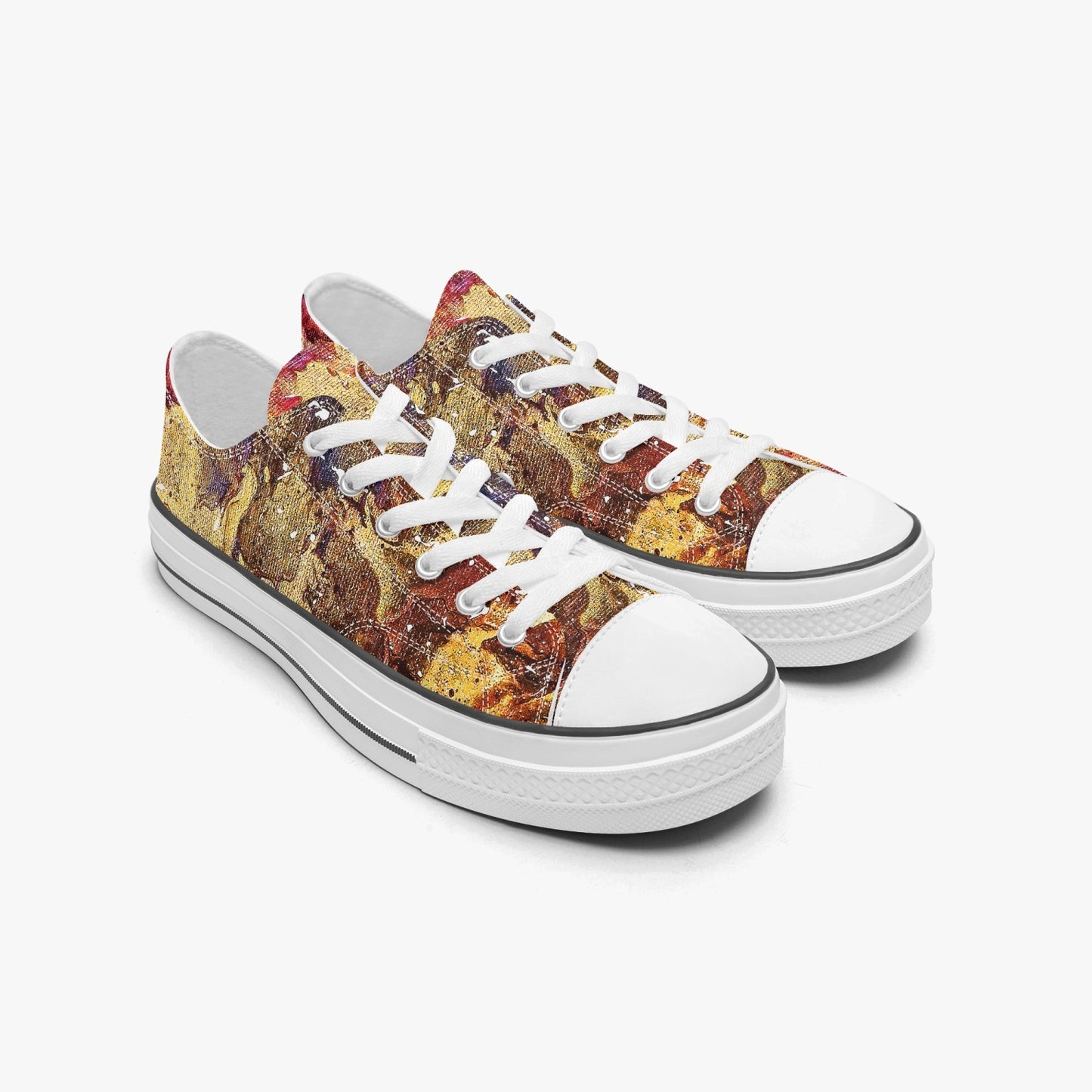 Heaven Meets Universe Low Top Canvas Shoes-White sole