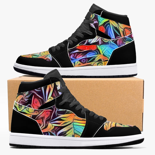 Funky Whispers Black High-Top Leather Sneakers