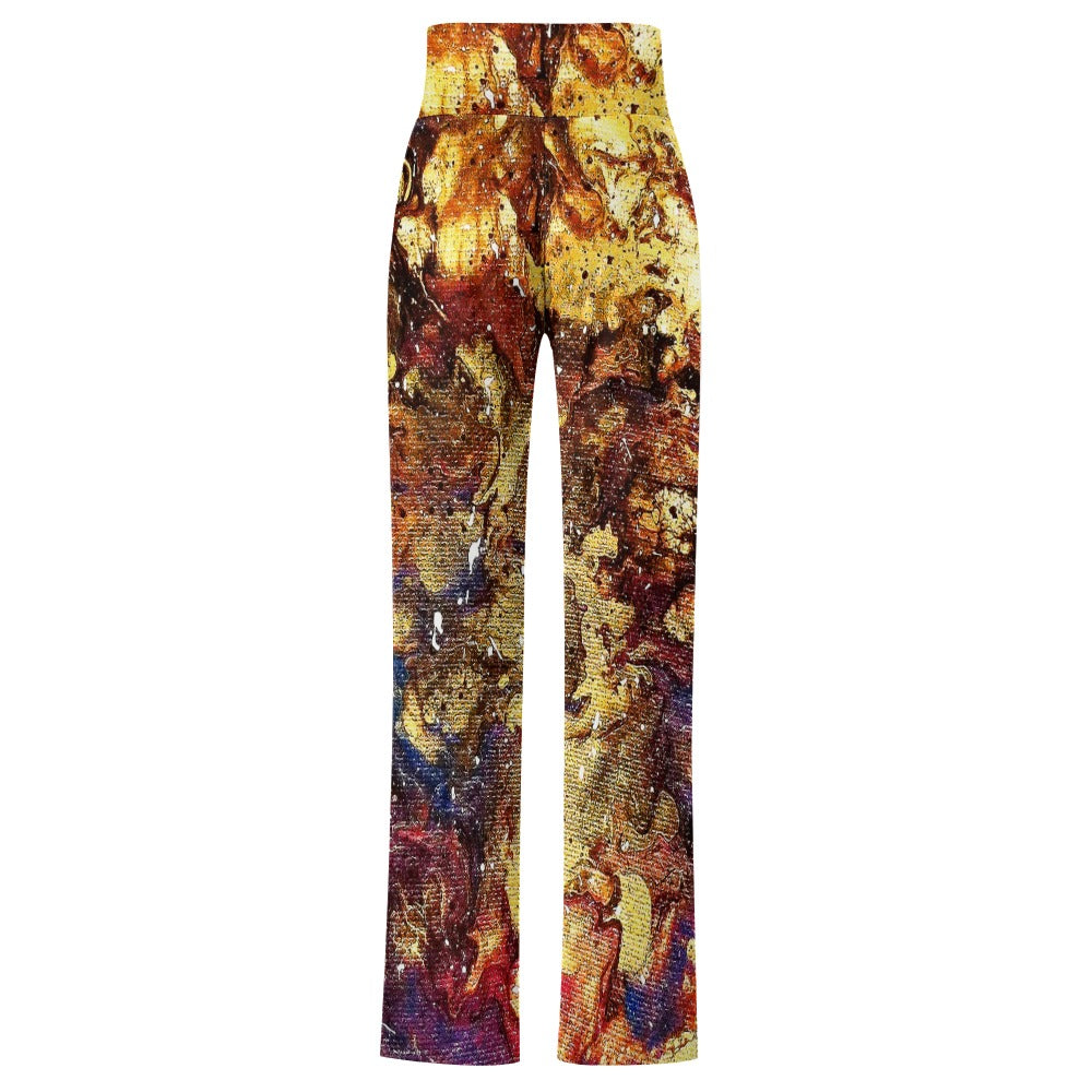 Golden Galaxy Straight Lace-Up Yoga Pants