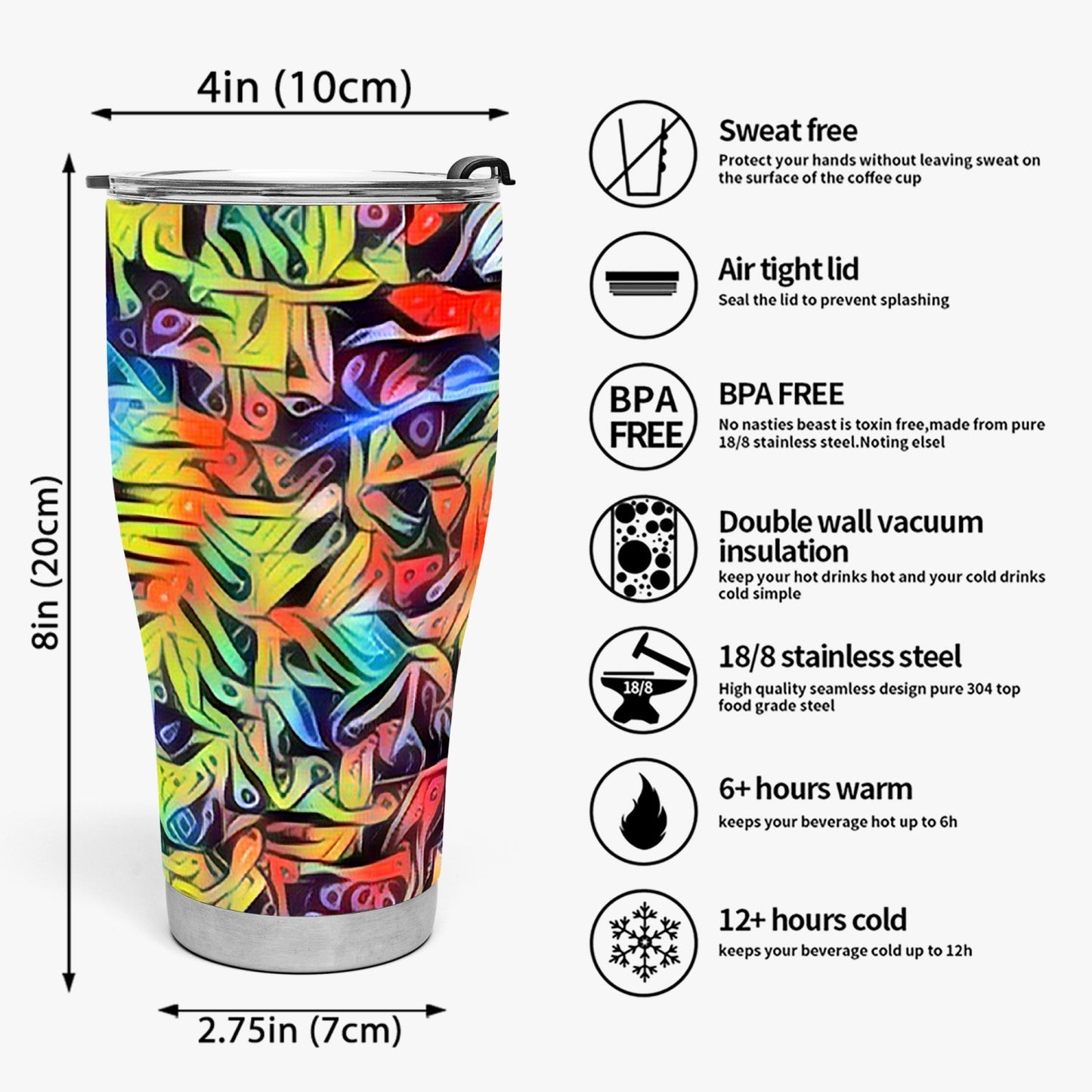 Funky Whispers 30oz Curved Shiny Tumbler