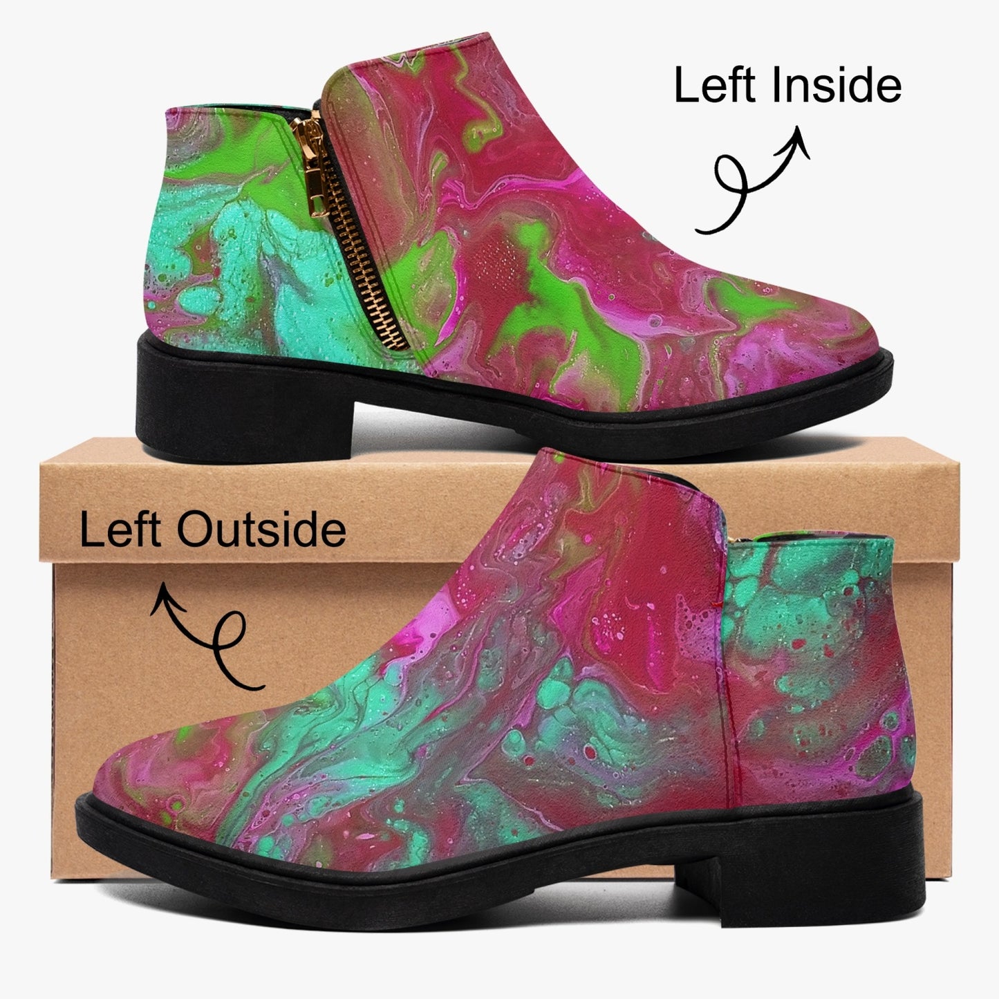 Liquid Galaxy Fashion Zipper Boots