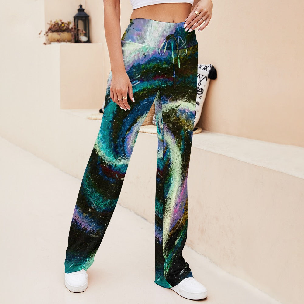 Galactic Sea Straight Lace-Up Yoga Pants