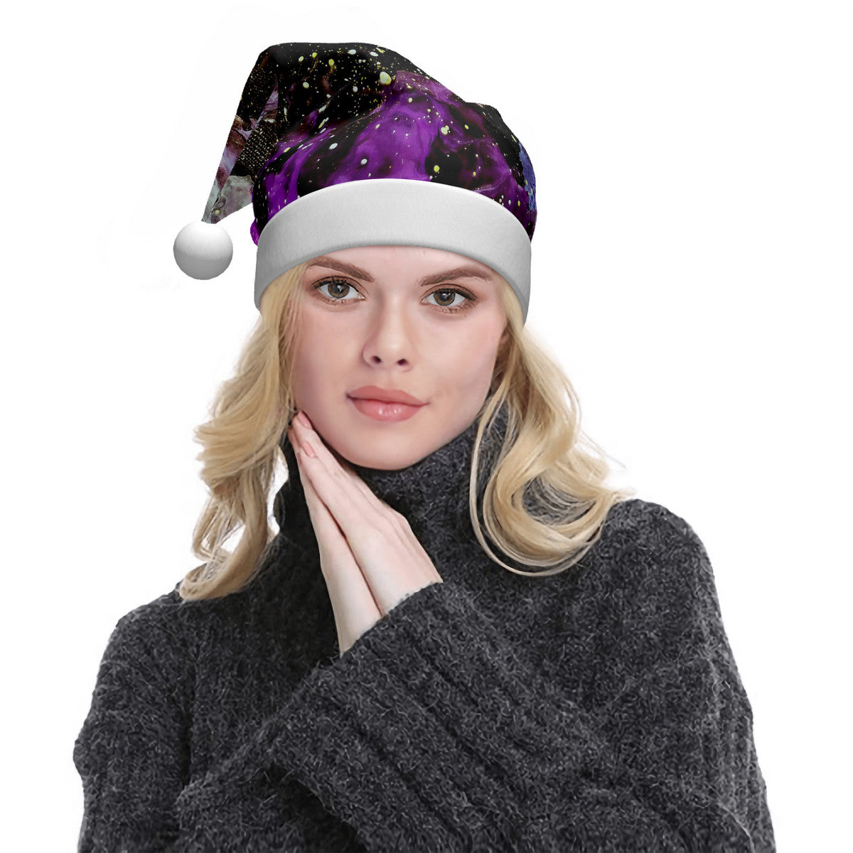 Galactic Storm Adult Glowing Plush Christmas Hat