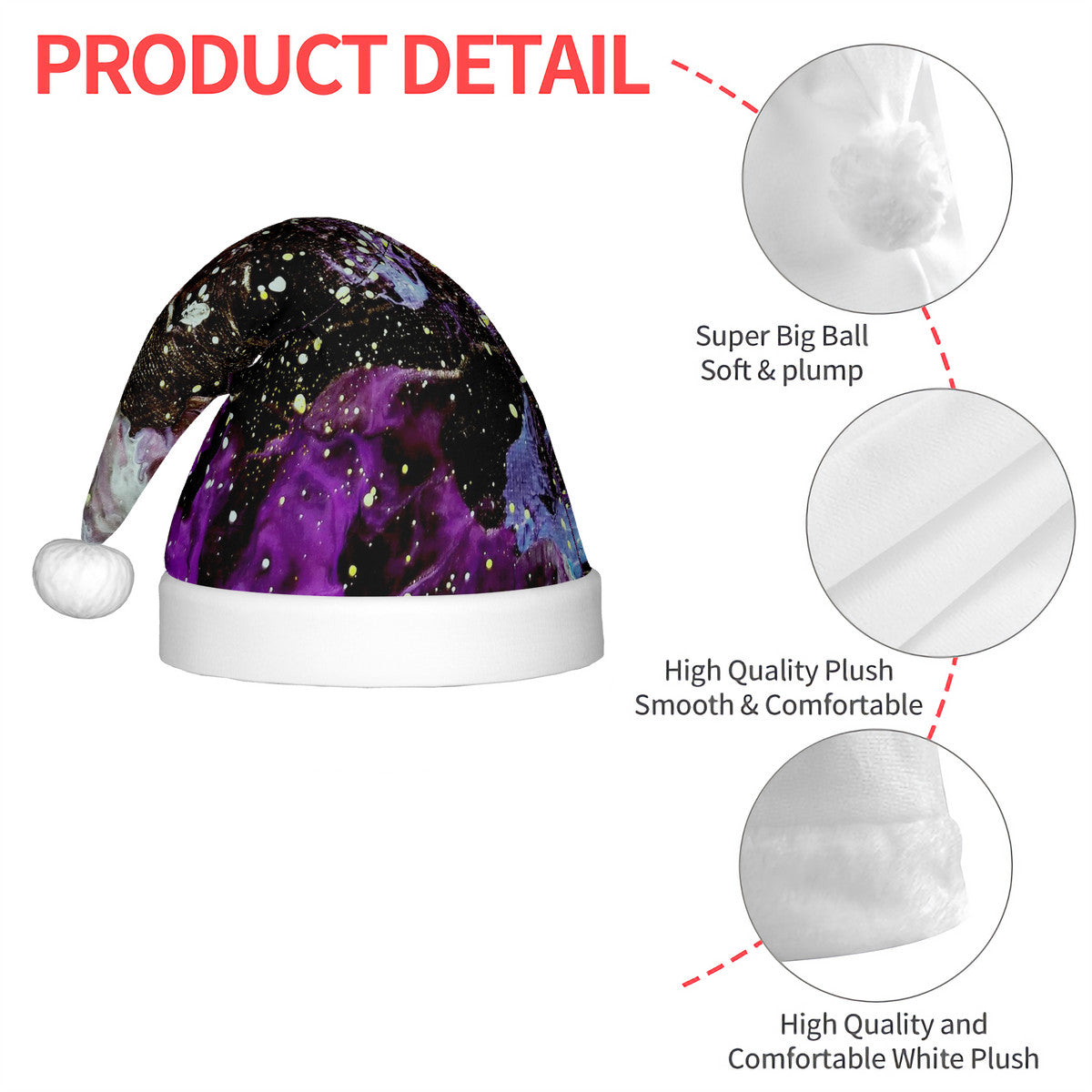 Galactic Storm Adult Glowing Plush Christmas Hat