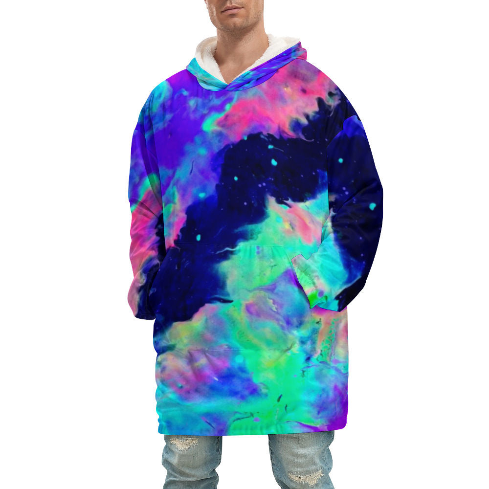 Galactic Rainbow Adult Hooded Blanket Shirt