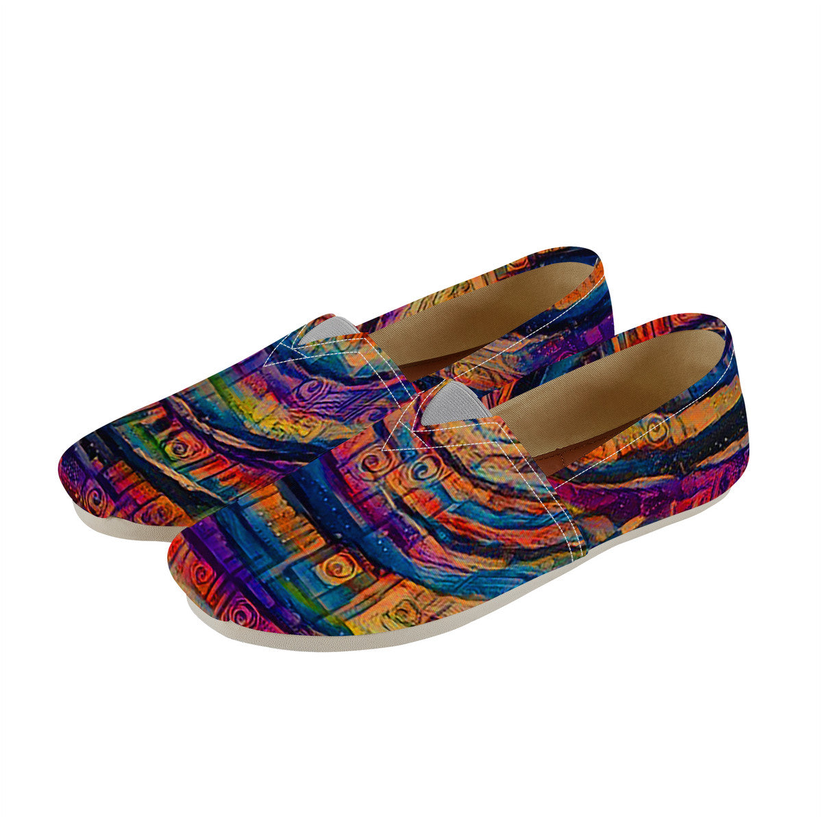 Galactic Rabbit Hole Rainbow Canvas Flats