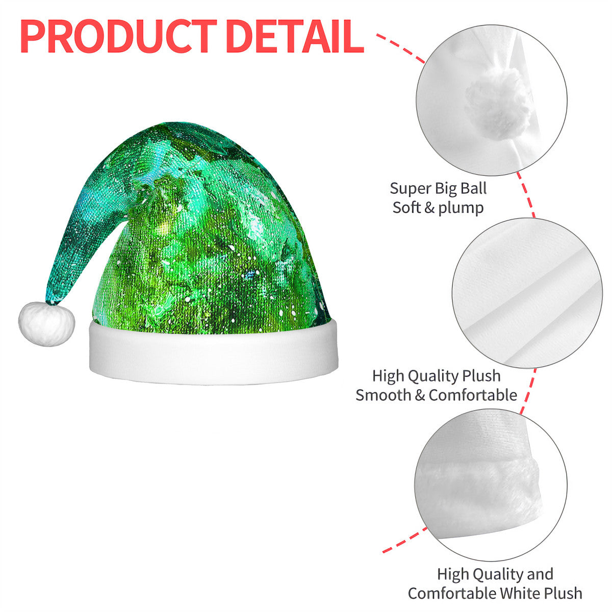 Galactic Love Adult Glowing Plush Christmas Hat