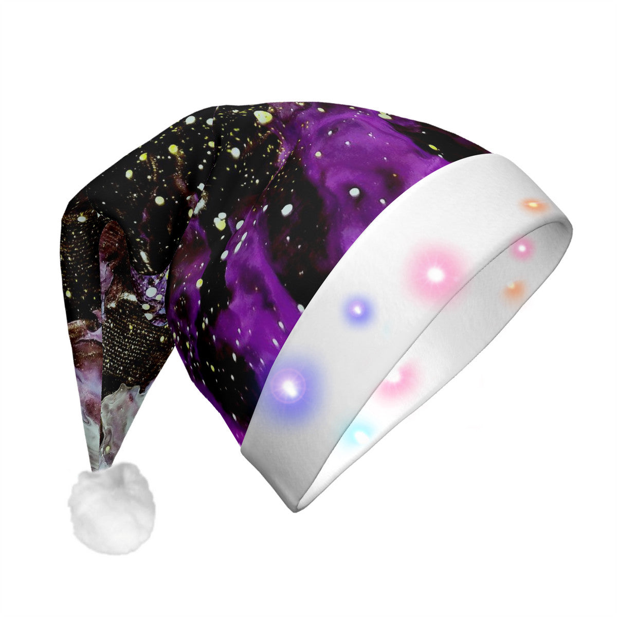 Galactic Storm Adult Glowing Plush Christmas Hat