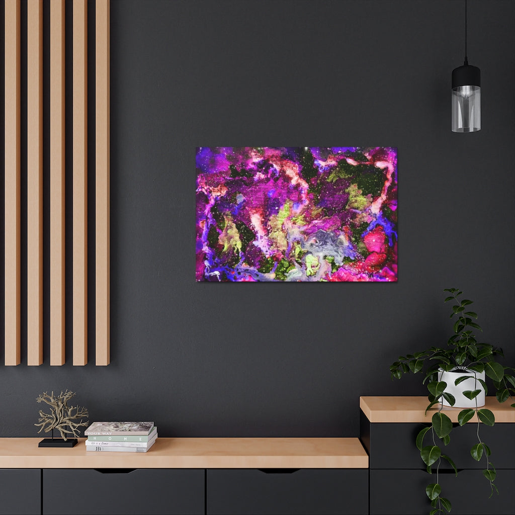 Galaxy: Magenta Satin Canvas, Stretched