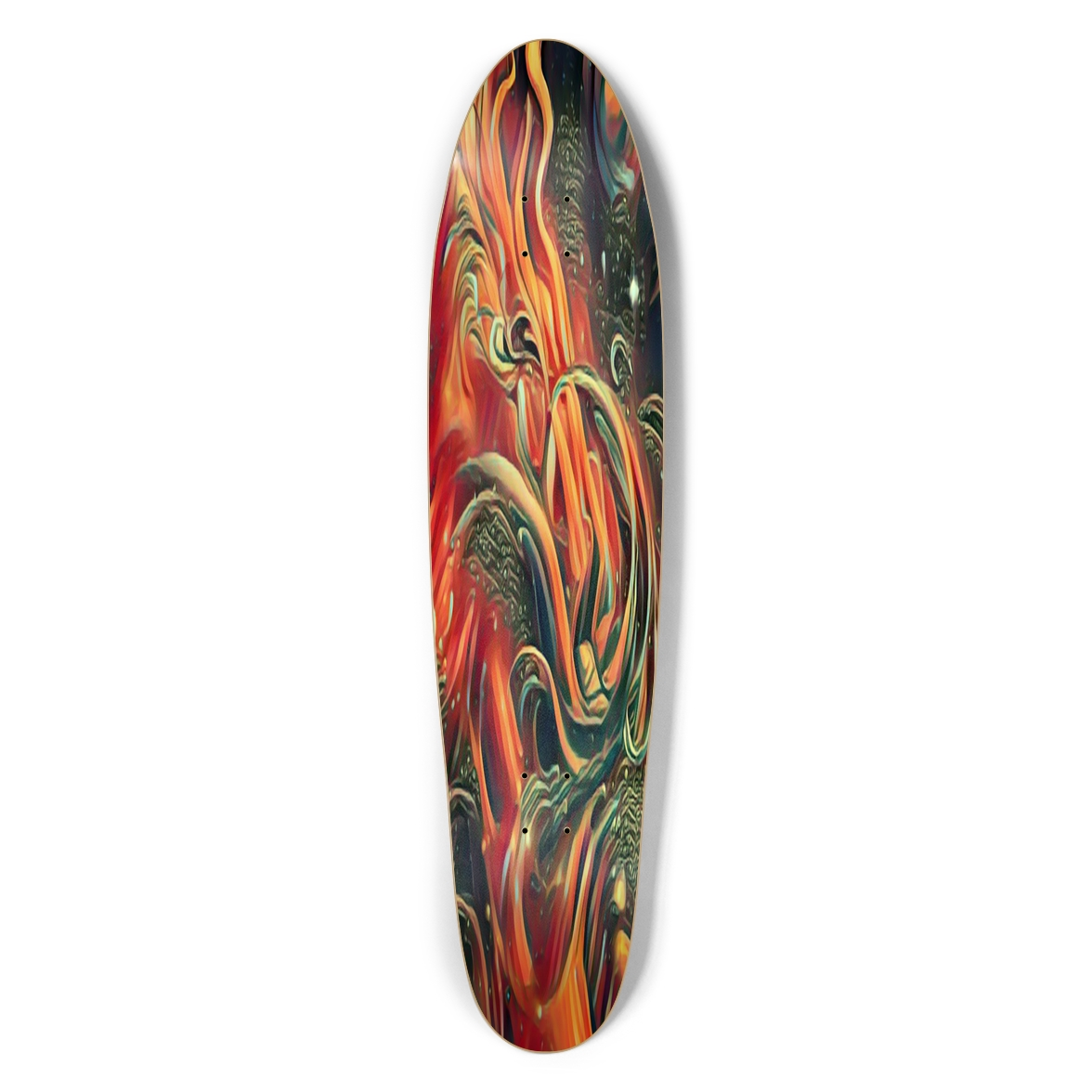 Glow in the Dark Music Space Pattern Fire Custom Longboard