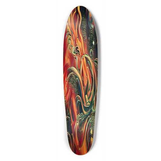 Glow in the Dark Music Space Pattern Fire Custom Longboard