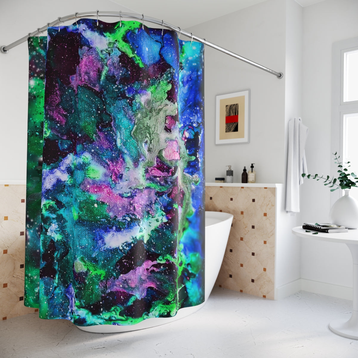 Galaxy Polyester Shower Curtain